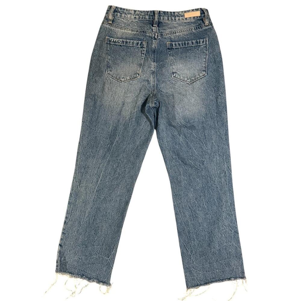 Blank NYC The Baxter Jeans Size 25 High Waist Distressed Raw Hem Denim Pants